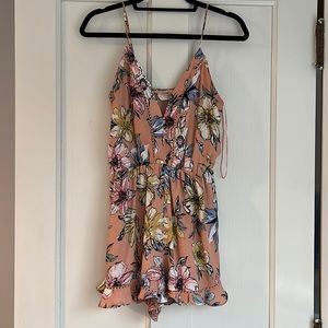 Floral pink romper